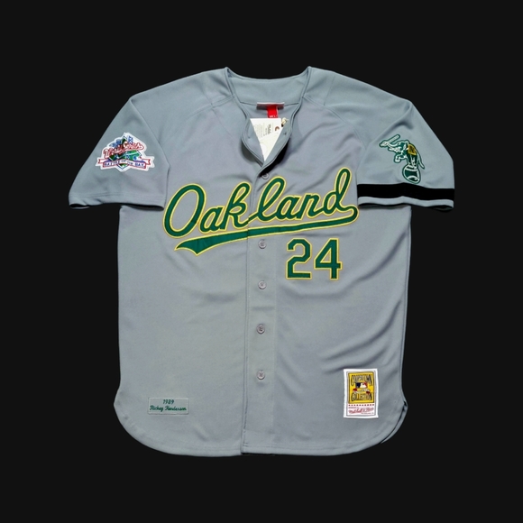 Rickey Henderson Jersey Oakland A's 1989 World Series Battle Of Bay Patch New🎁 - Picture 2 of 4